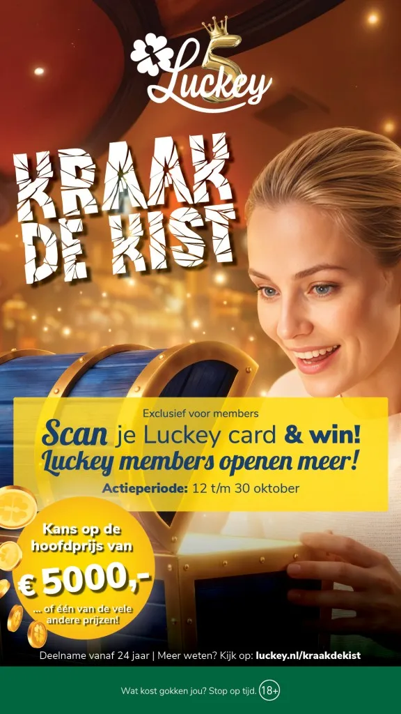 Luckey Kraak de kist: scan your Luckey card and win poster